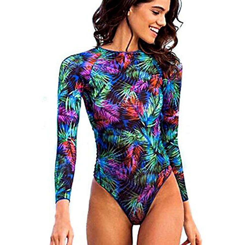 European and American Women Print One-Piece Swimsuit Backless Sexy bikini Printed Sexy Bikini Swimsuit