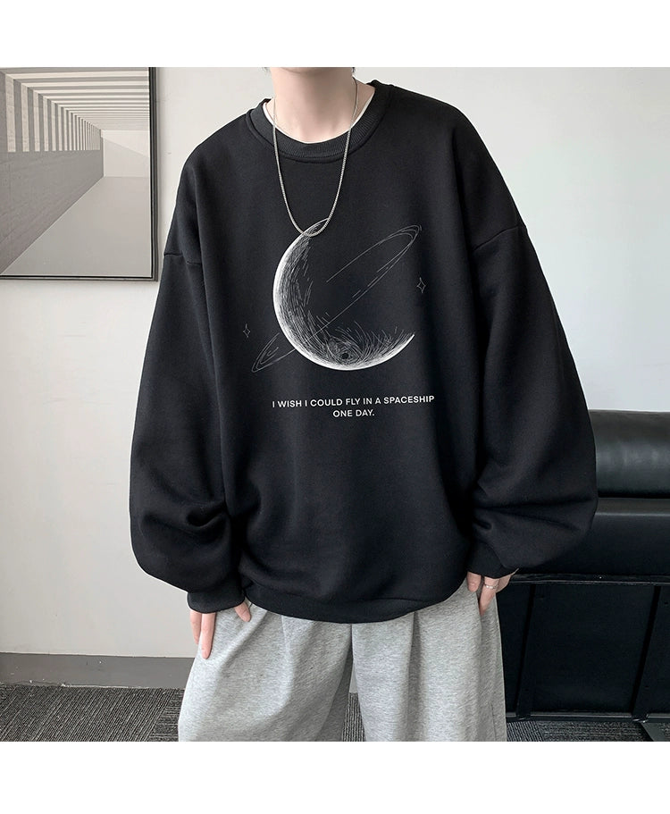 Autumn and Winter Inner Oversize Outwear round Neck Sweatshirt