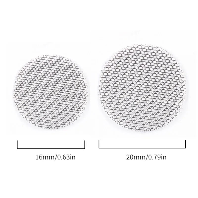 200Pcs 16/20mm Smoking Tobacco Metal Filters Pipe Screen Gauze Hookah Water Pipe Stainless Steel Mesh Combustion Support Net