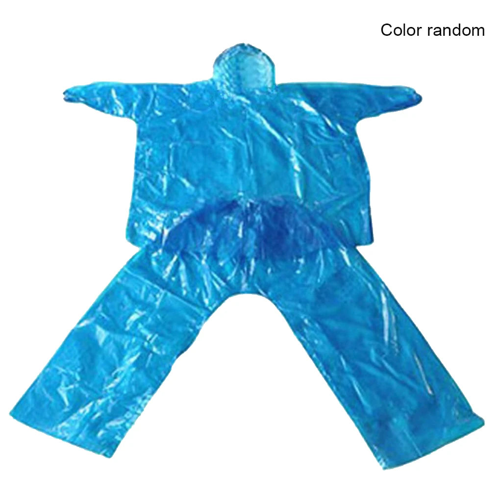 Disposable Raincoat Adult Emergency Waterproof Rain Coat Hiking Camping Hood Rain Clothes covers Rainwear Poncho Pants Raincoat