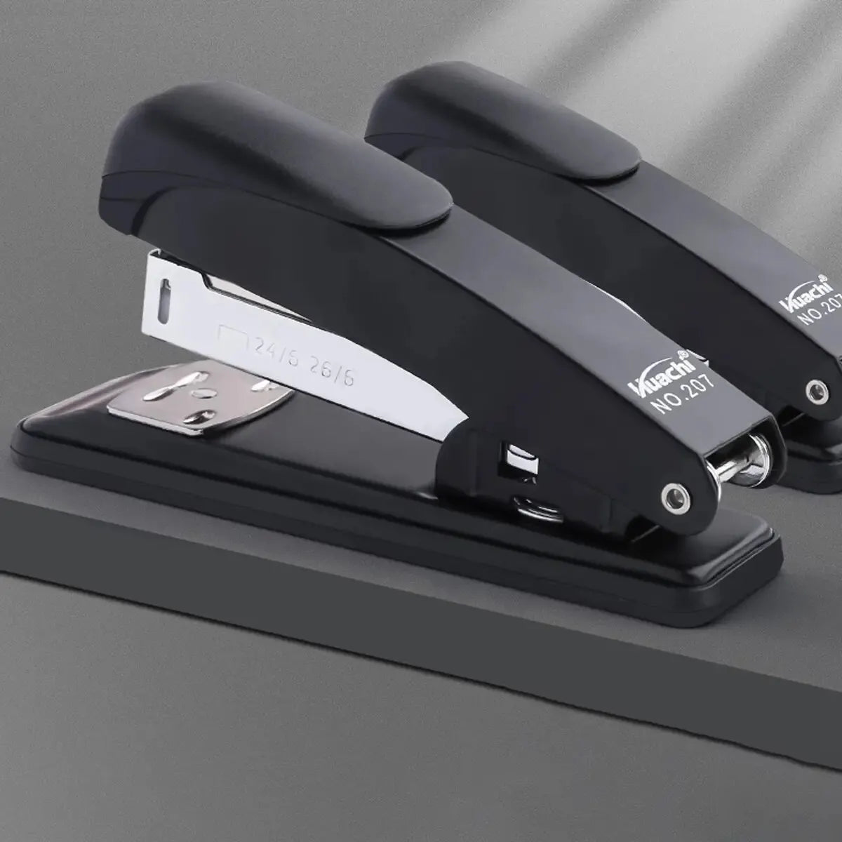 1Pcs Simple Portable White Or Black Labor-saving Office Stapler With No Staples