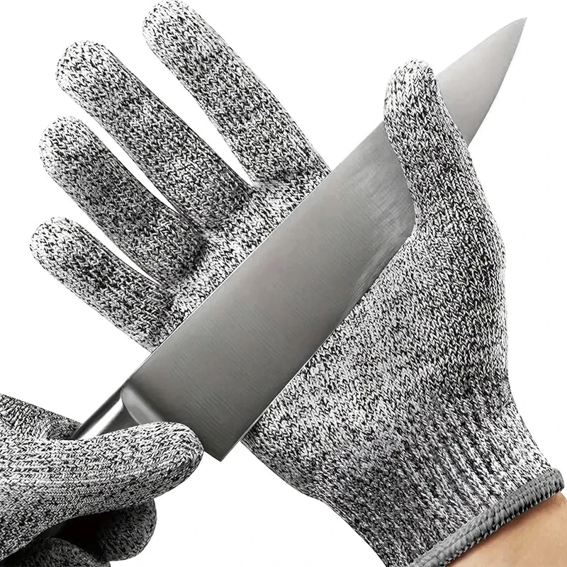 Grade 5 HPPE Anti-Cut Gloves Kitchen Gardening Anti-Cut Knitted Gloves Anti-Thorn Wear-Resistant Glass Building Cutting Gloves