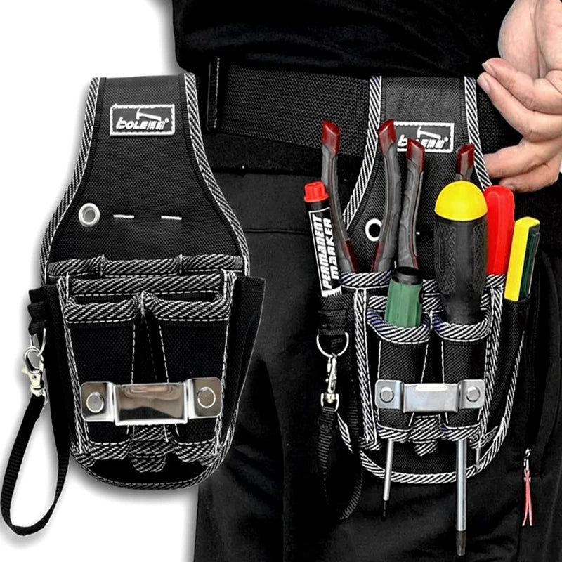 Tool Bag Multifunctional Nylon Fabric Tool Belt Screwdriver Kit Holder Tool Bag Pocket Pouch Bag Electrician Waist Pocket Case