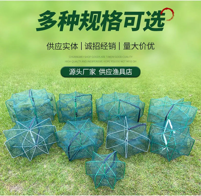 Mesh For Fishing Net/Tackle/Cage Folding Crayfish Catcher Casting/Fish Network Crab/Crayfish/Shrimp/Smelt/Eels Traps fishing