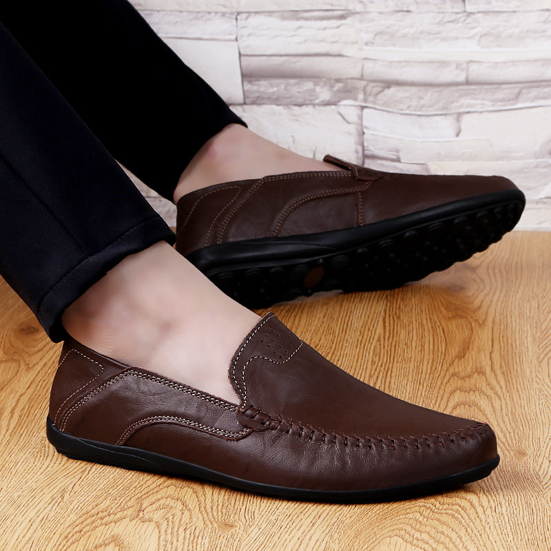 Genuine Leather Mens Shoes Casual Luxury Brand Soft Men Loafers Moccasins Breathable Slip on Male Boat Shoes Plus Size 37-47