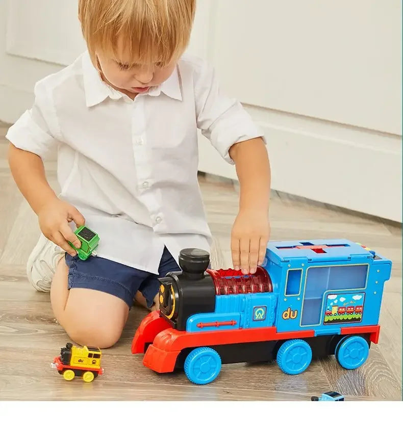 Thomas and Friends Rail Train Suit Racing Track Orbital Set Big Size Train Storage Box Toy Casting Alloy Model Children Toy Gift