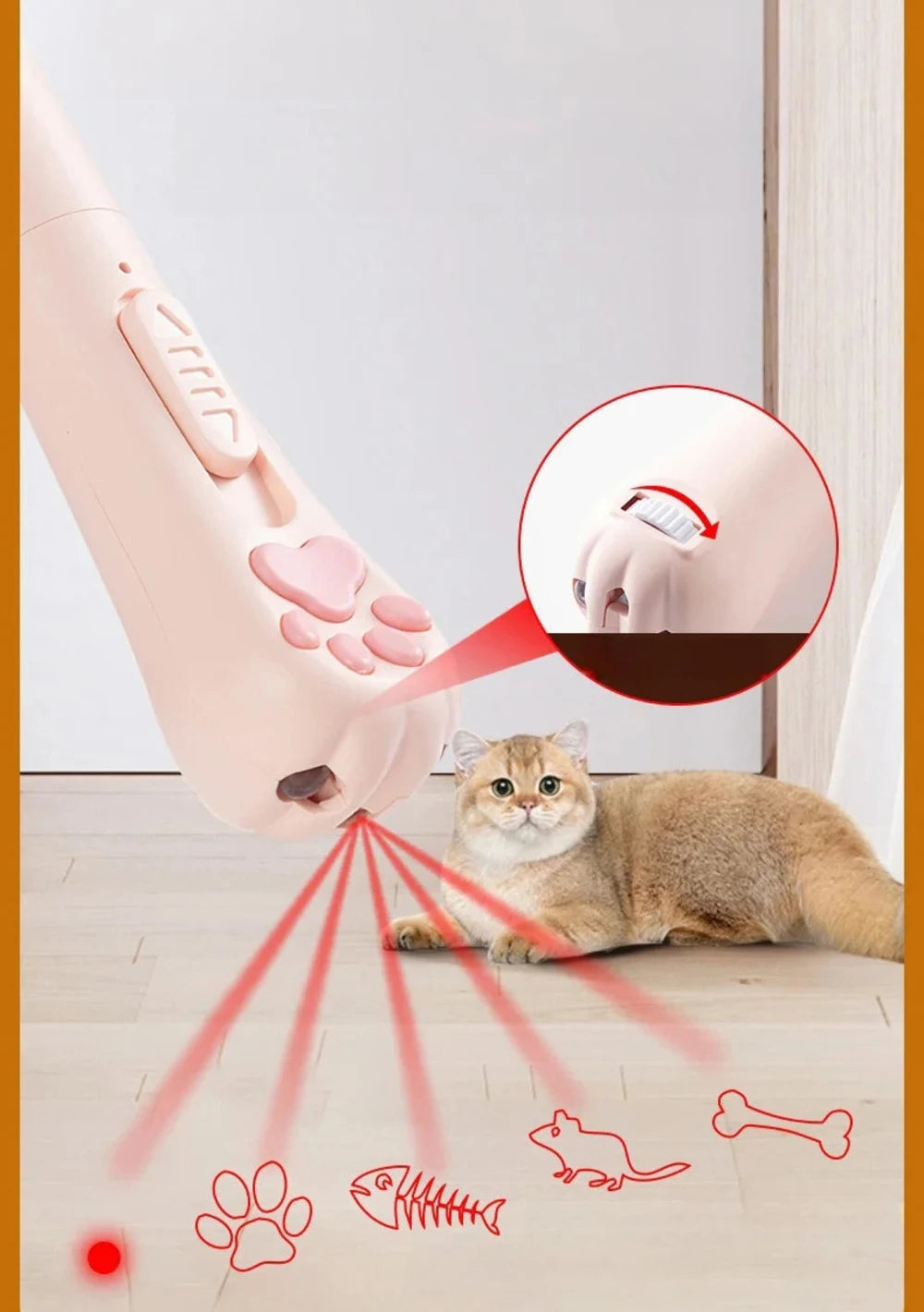 Laser Cat Teaser with Keychain USB Charging Pet Projector Pen Interactive Training Toy Pet Supplies