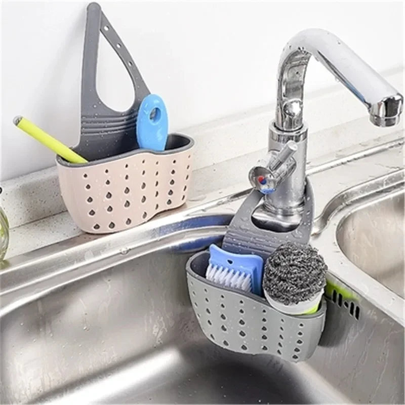 Useful Suction Cup Kitchen Sponge Drain Holder PP rubber Toilet Soap Shelf Organizer Sponge Storage Rack Basket Wash Cloth Tools