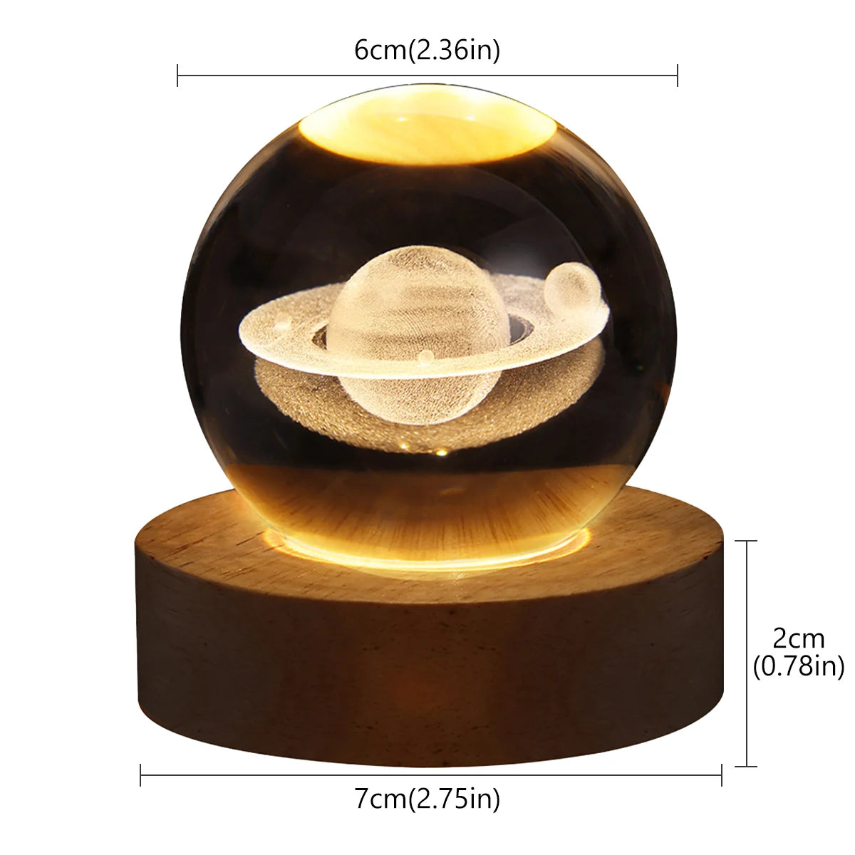 Crystal Ball Night Light Glowing Planetary Galaxy Bedside Lamp for Home Bedroom Desk Decor Creative Gift 3D Astronaut Ball Night