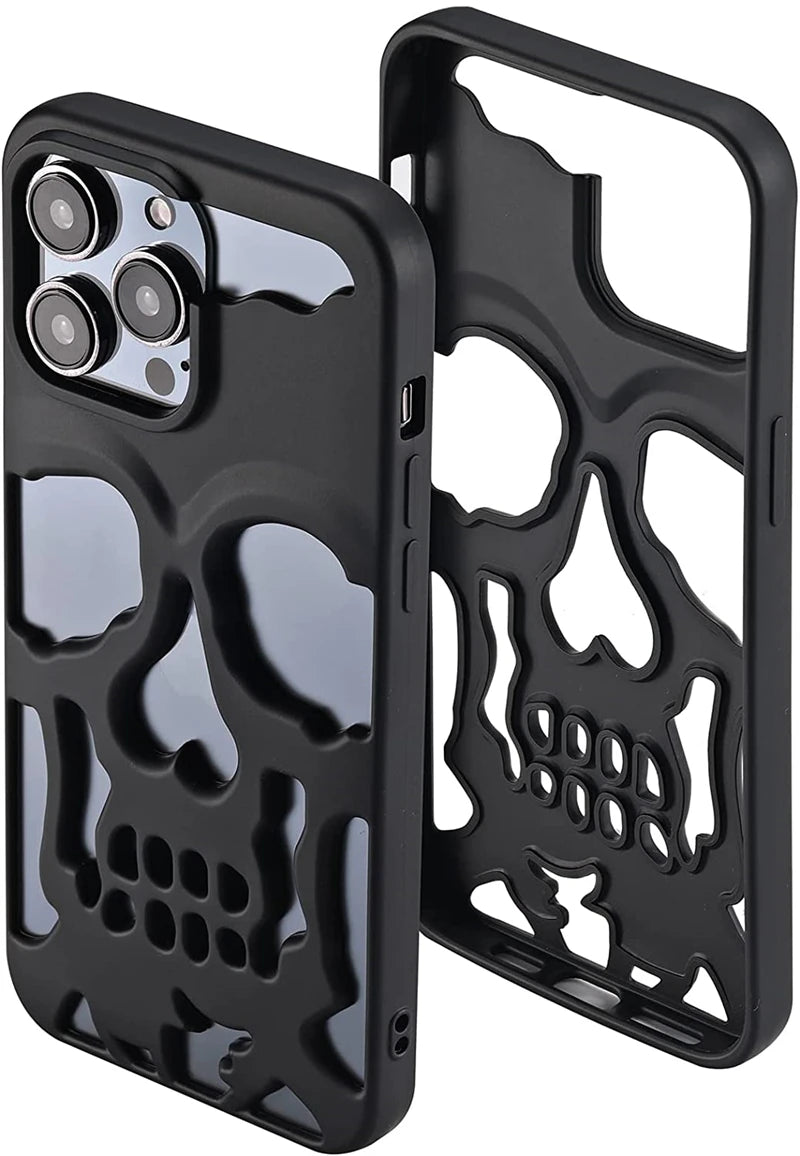 Cool Hollow Skull Anime Soft Case for IPhone 14 13 12 11 Pro Max Plus 14Pro 13Promax IPhone11 Skeleton Deisgn Shockproof Cover