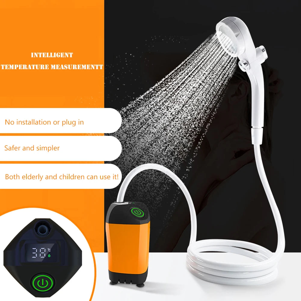 Electric Shower Pump 4800mAh IPX7 Waterproof Easy To Use for Backpacking Travel Beach Pet Portable Camping Shower Pump