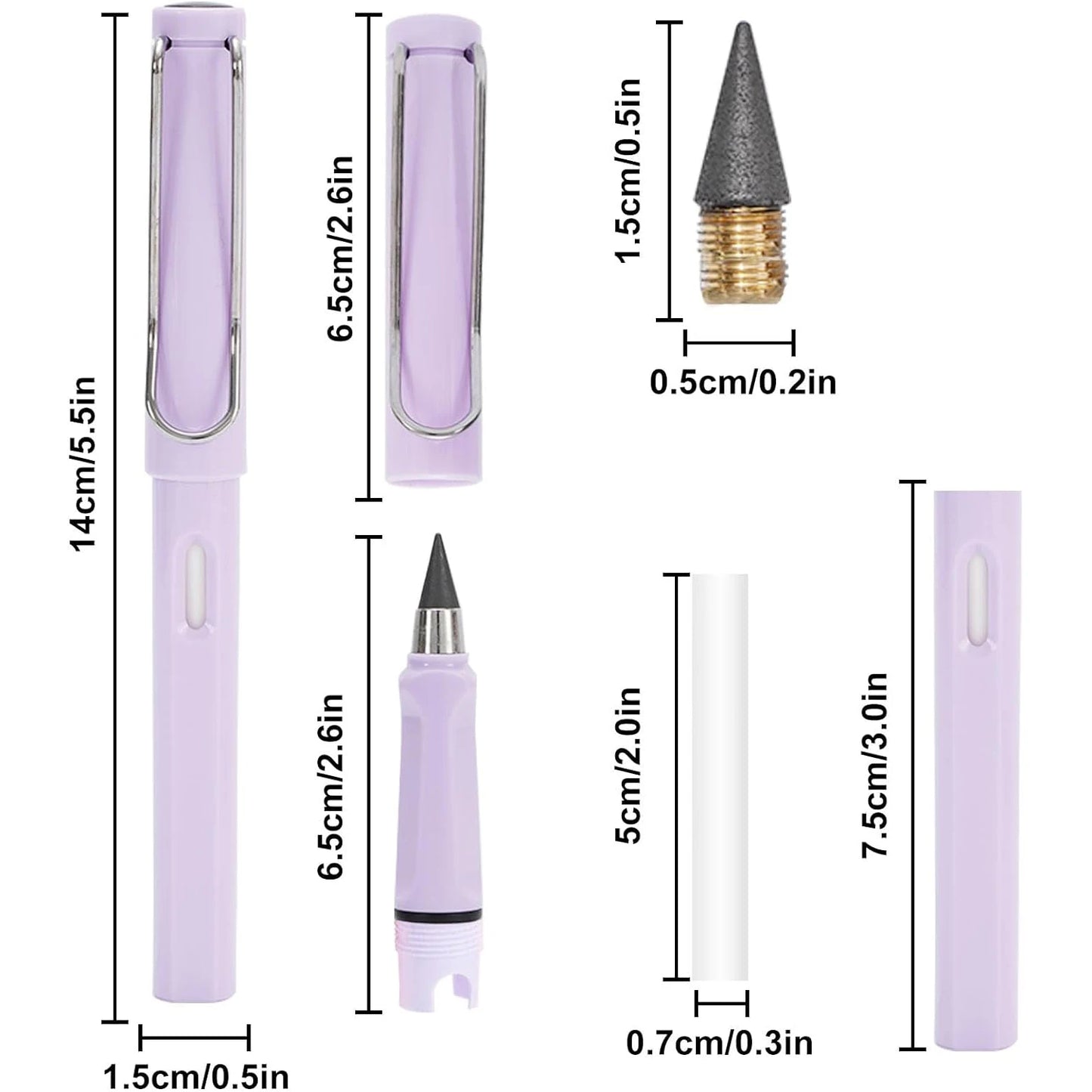 Infinity Pencil Forever Pencil with Eraser Cute Eternal Pencil Everlasting Pen with Replaceable