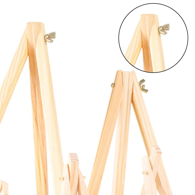 1pcs Natural Wood Mini Easel Frame Tripod Display Holder Meeting Wedding Table Name Card Stand Children Painting Display Craft