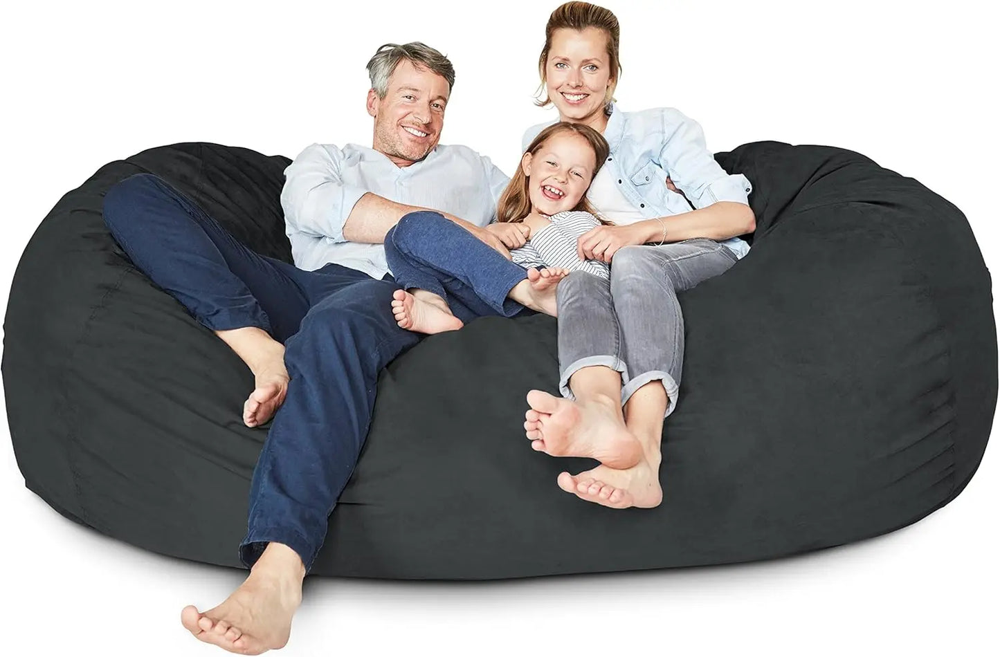 Luxurious Giant 7ft Bean Bag Chair with Microsuede Cover - Ultra Soft, Foam Filling, Washable Jumbo Bean Bag Sofa for Kids