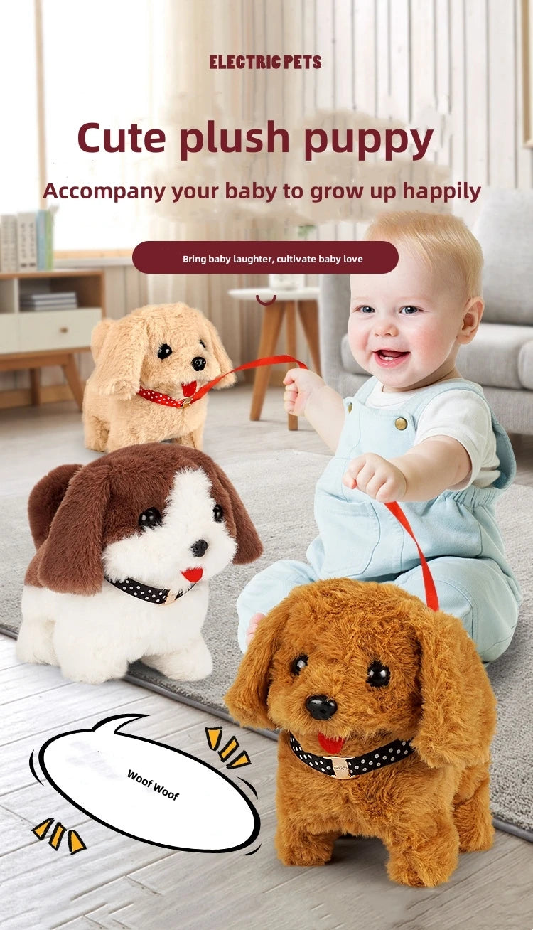 Realistic Plush Simulation Smart Dog Called Walking Plush Toy Electric Plush Robot Dog Toddler Toy Christmas Gift Realistic Plus