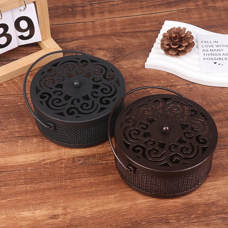 Portable Mosquito Coil Tray Holder Home Insect Repellent Anti-fire Sandalwood Incense Burner Box Anti-Mosquito Supplies