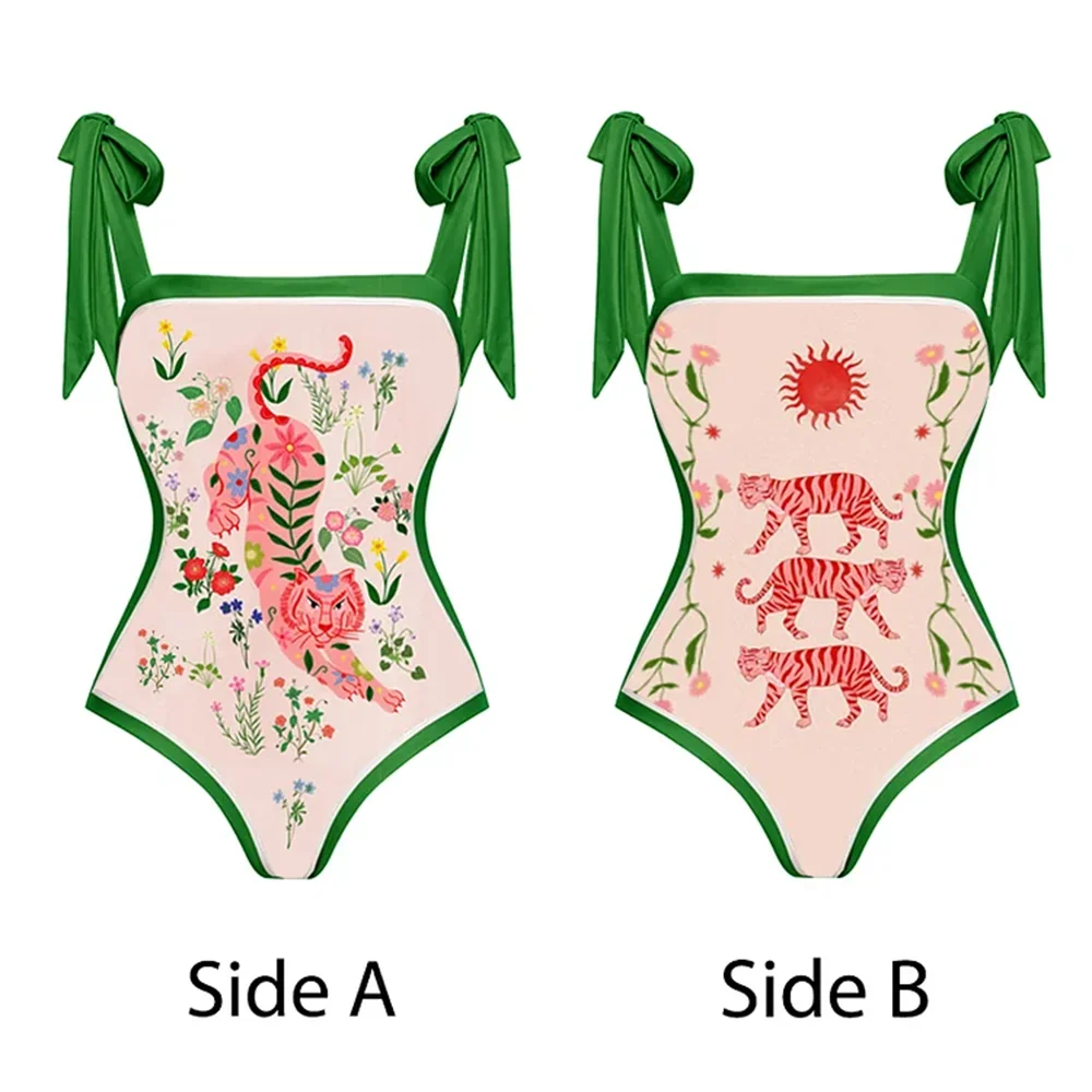 2023 New Arrival Push Up Women Bikini Set Floral Printed Ruffle Bikinis Strappy Bandage Swimwear Brazilian Biquini Bathing Suit