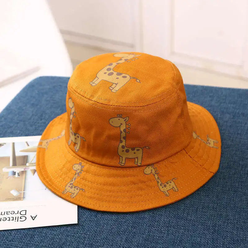 1pcs Spring Autumn Children's Bucket Cartoon Giraffe Sun Hat