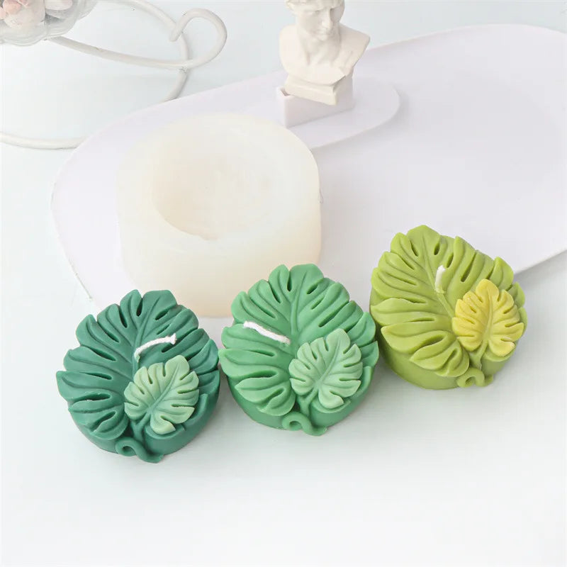 Leaf Shaped Silicone Soap Molds DIY Aromatherapy Candle Plaster Decoration Mold Handmade Soap Making Mould