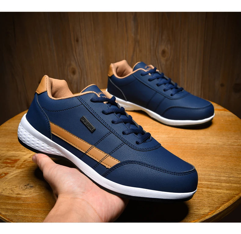 2022 Leather Men Shoes Sneakers Big Size 48 Men Casual Shoes Italian Breathable Leisure Male Non-Slip Footwear Vulcanized Shoes