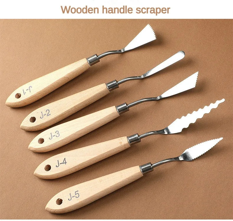 10pc oil painting knives scrapers color palette knife tools for wooden irregular texture flower shovels art color painting tools