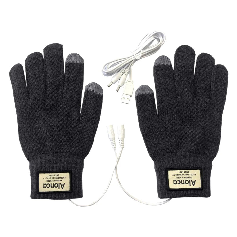 USB Warm Hand Heating Gloves Electric Constant Temperature Winter Hand Warm Gloves Heated Knitting Constant Temperature Mitten