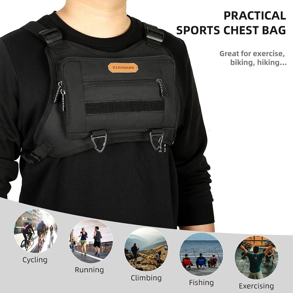 Front Chest Pack Adjustable Strap Fashion Sport Backpack Large Capacity Travel Vest Backpack for Running Travel