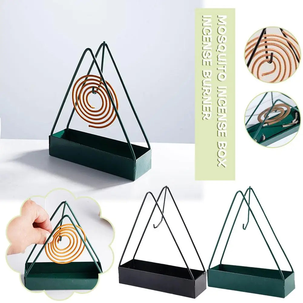 Creative Mosquito Coil Holder With Tray Nordic Style Spiral Summer Day Iron Mosquito Repellent Incenses Rack Plate Home Decor