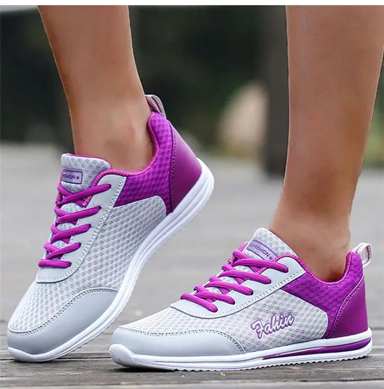 2024 New Fashion Sneakers For Women Breathable Trainers Outdoor Women Sneakers Mesh Fabric Lace Up Female Footwear Shoes Women