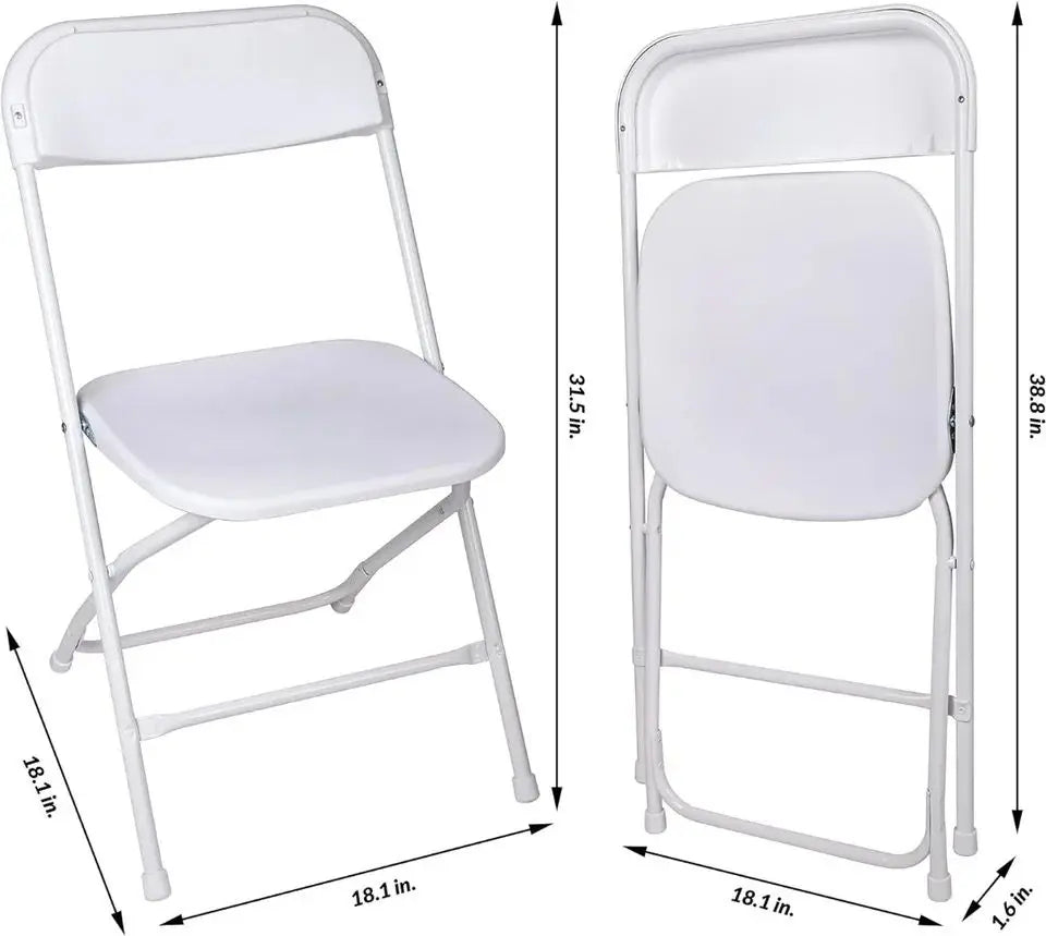 Signature Folding Plastic Chair with 500-Pound Capacity, White, 2-Pack