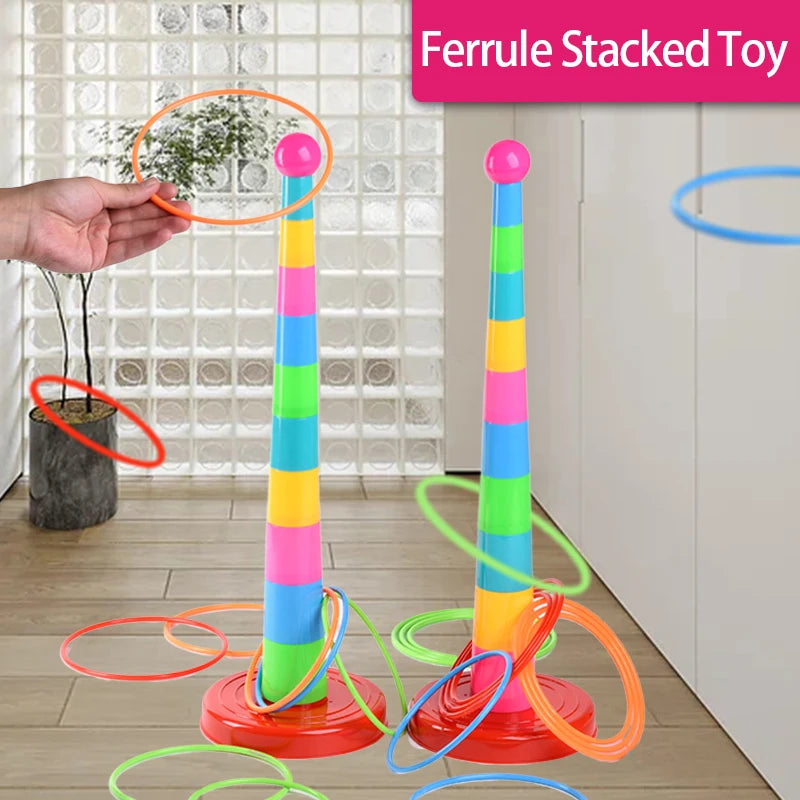 10 layers Children Throw Circle Game Ferrule Stacked Toys Fun Indoor Outdoor Parent-Child Interactive Early Education Gift