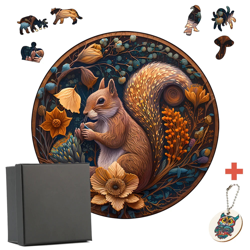 Unique Animals Wooden Jigsaw Puzzles For Adults Kids Wooden Puzzle Educational Toys Gifts Wood Diy Crafts Squirrel Puzzle Games