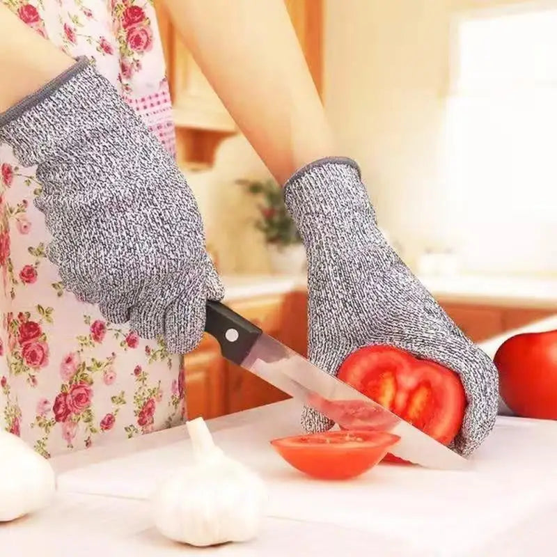 Grade 5 HPPE Anti-Cut Gloves Kitchen Gardening Anti-Cut Knitted Gloves Anti-Thorn Wear-Resistant Glass Building Cutting Gloves