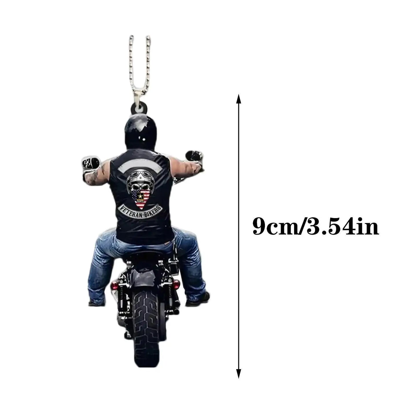 2D Motorcycle Rider Pendant Car Rear View Mirror Hanging Pendant Decorative Ornaments Auto Car Interior Decor Supplies