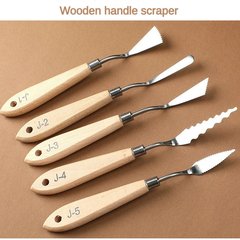 10pc oil painting knives scrapers color palette knife tools for wooden irregular texture flower shovels art color painting tools