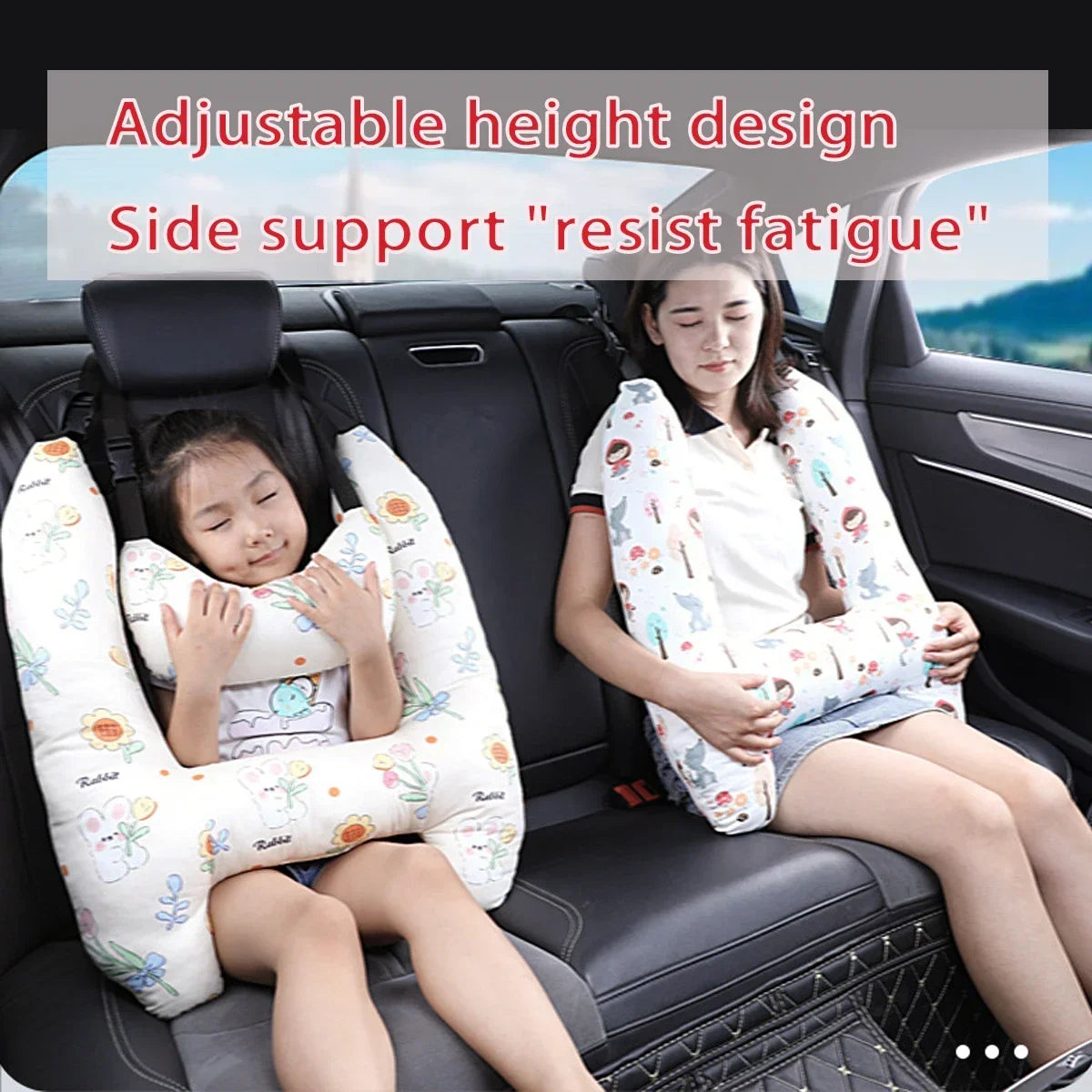 GM Sleep Neck Support H Shape Travel Pillow Pad Kids Women Tools Car Seat Safety Neck Pillow Cute for Kids and Adults