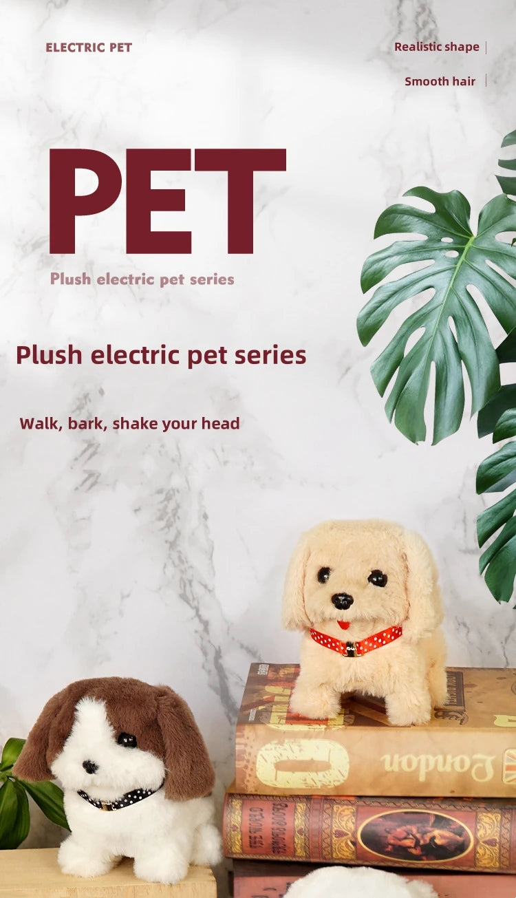 Realistic Plush Simulation Smart Dog Called Walking Plush Toy Electric Plush Robot Dog Toddler Toy Christmas Gift Realistic Plus