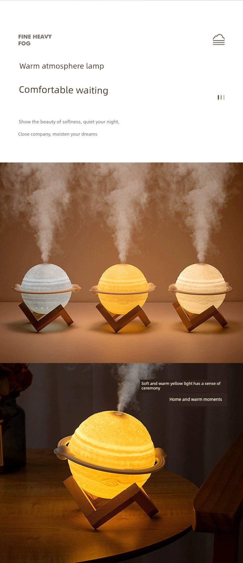 Cross-Border Jupiter Humidifier Home Office Large-Capacity Desktop Humidifier USB Ambience Light Air Humidifier