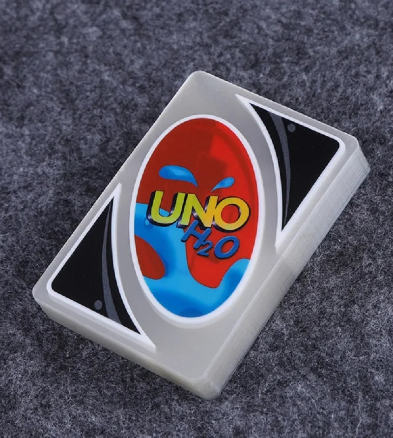 New UNO H2O Card Game Clear WaterProof Pressure Proof PVC Plastic Transparent Kids Toys Playing Cards Board Games Birthday Gifts