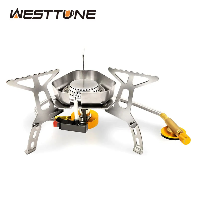 Camping Wind Proof Gas Burner Outdoor Strong Fire Stove Heater Portable Furnace Picnic Barbecue Tourism Supplies Equipment