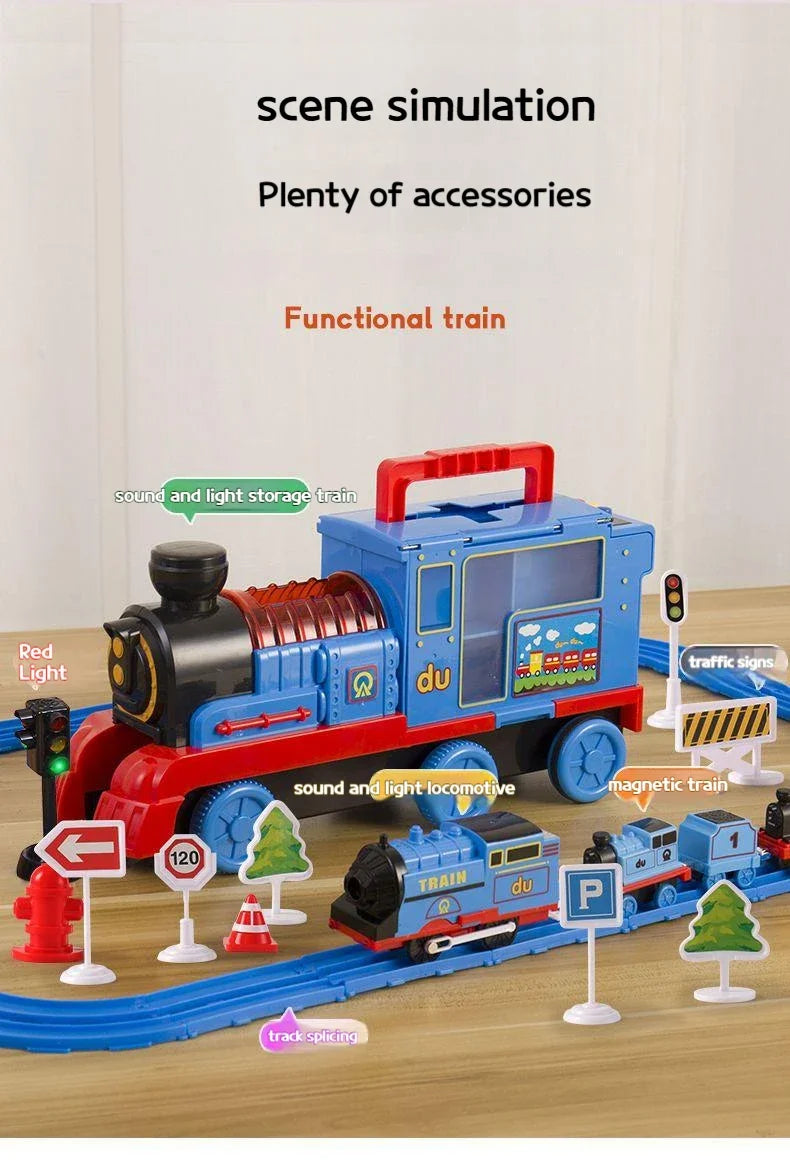 Thomas and Friends Rail Train Suit Racing Track Orbital Set Big Size Train Storage Box Toy Casting Alloy Model Children Toy Gift