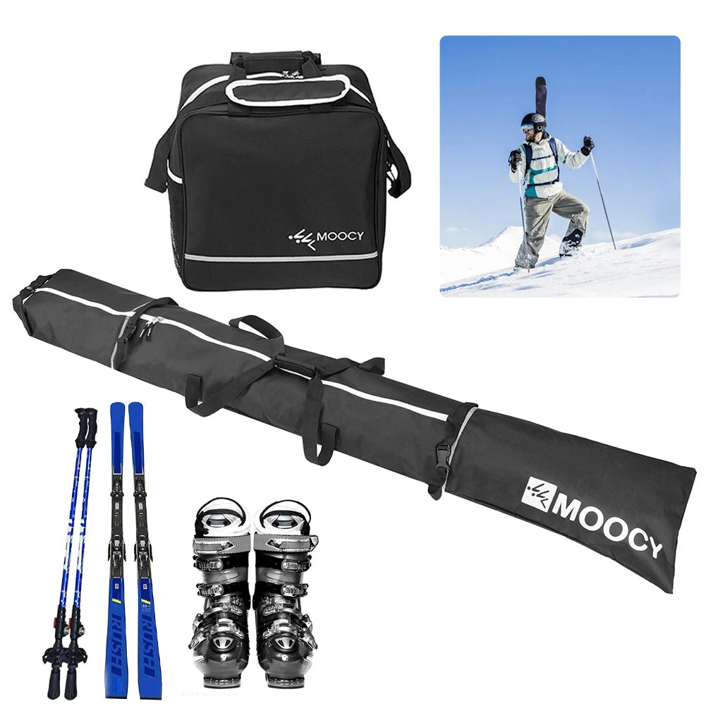 2 Pcs Ski Set Skiing Snowboard Bag Waterproof Ski Bag & Ski Boot Bag Snowboard Bag Travel Kit for Adults Children Ski Accesories