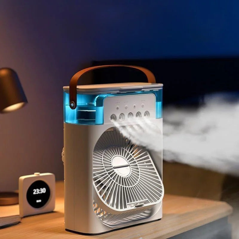 Portable 3 In 1 Fan Air Conditioner Household Small Air Cooler Led Night Lights Humidifier Air Adjustment Home Fans  New