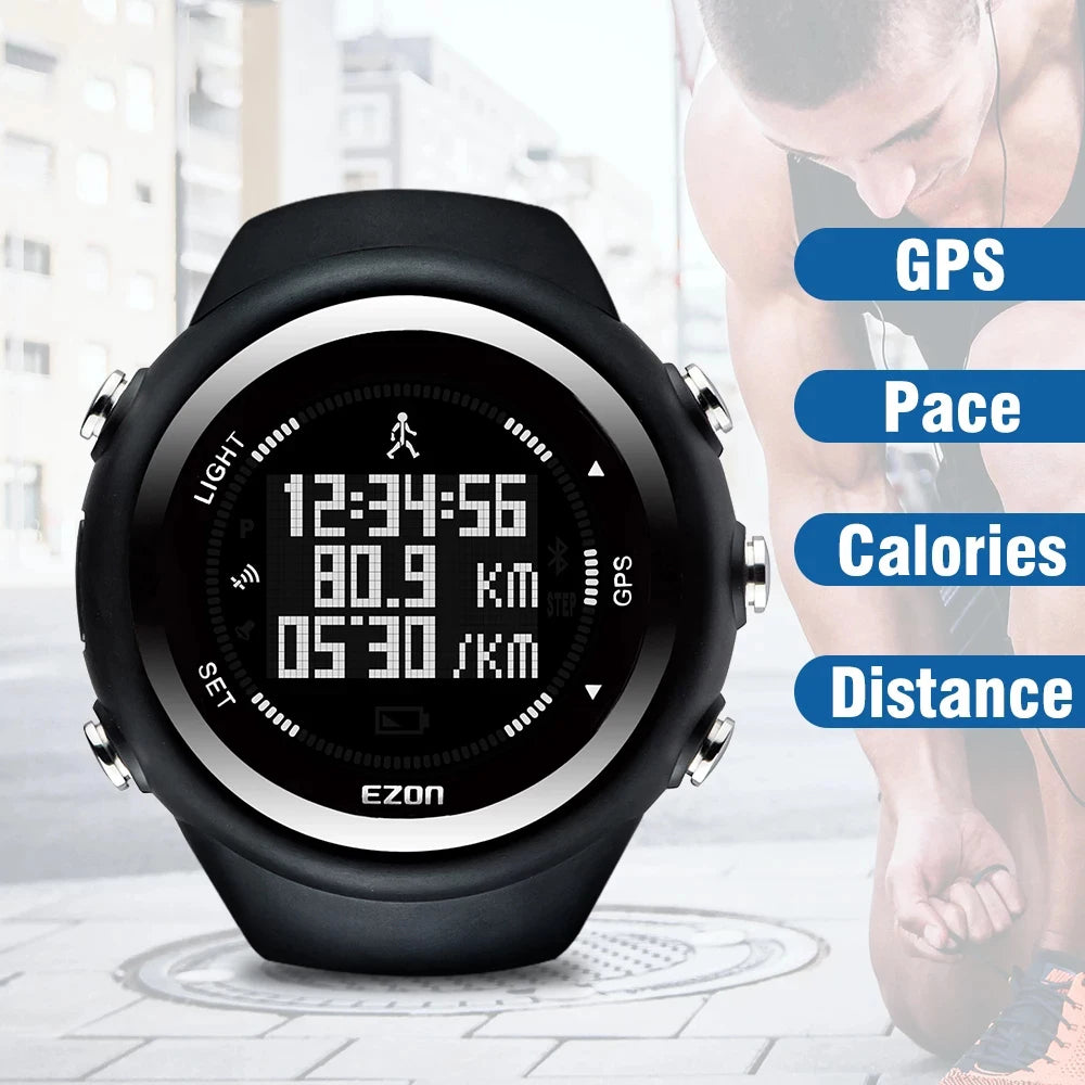 50M Waterproof Watch Men's GPS Timing Digital Watch Outdoor Sport Multifunction Watches Fitness Distance Speed Calories Counter