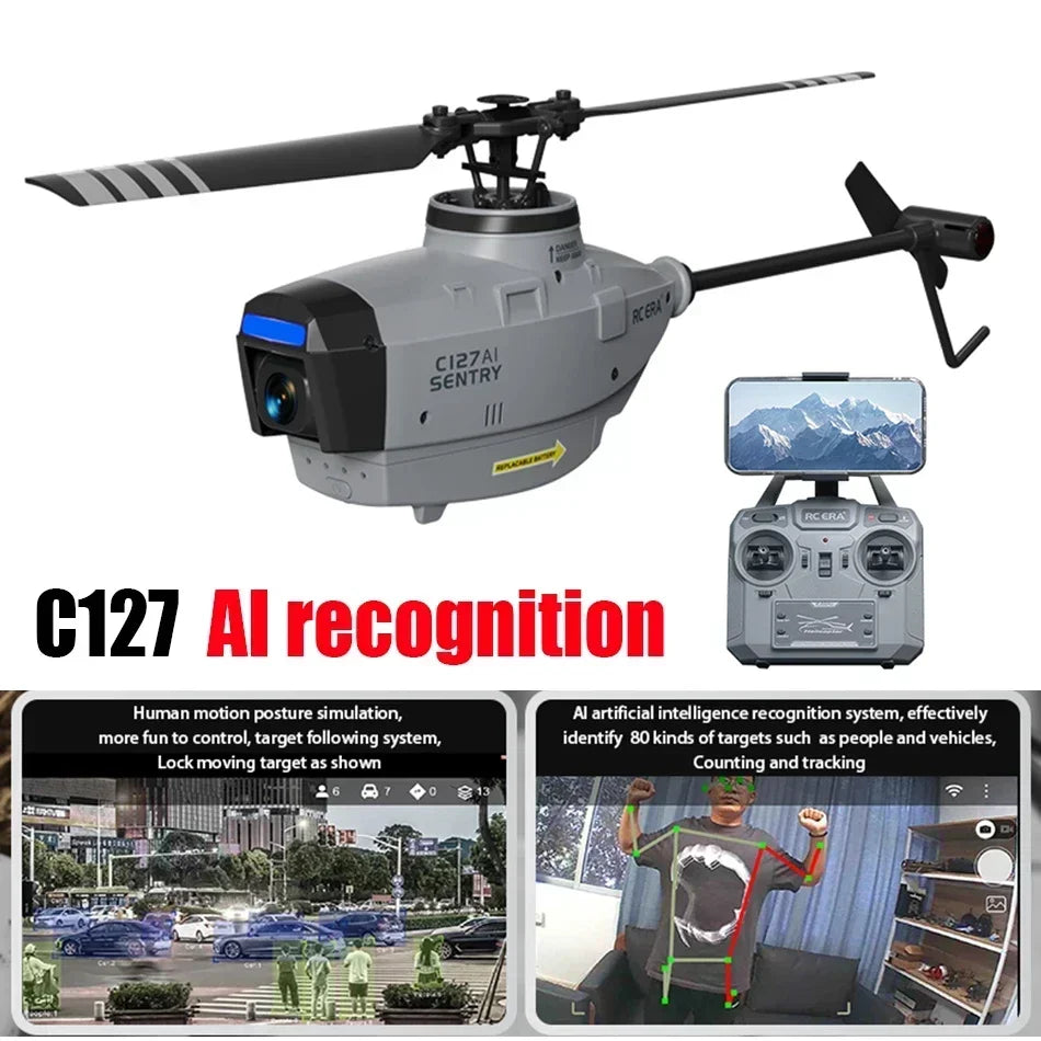 C186 Pro B105 RC Helicopter 2.4G 6G System 4CH Remote Control 6-Axis Sentry Drone RC Quadcopter Helicopter Toy Gift for Boy