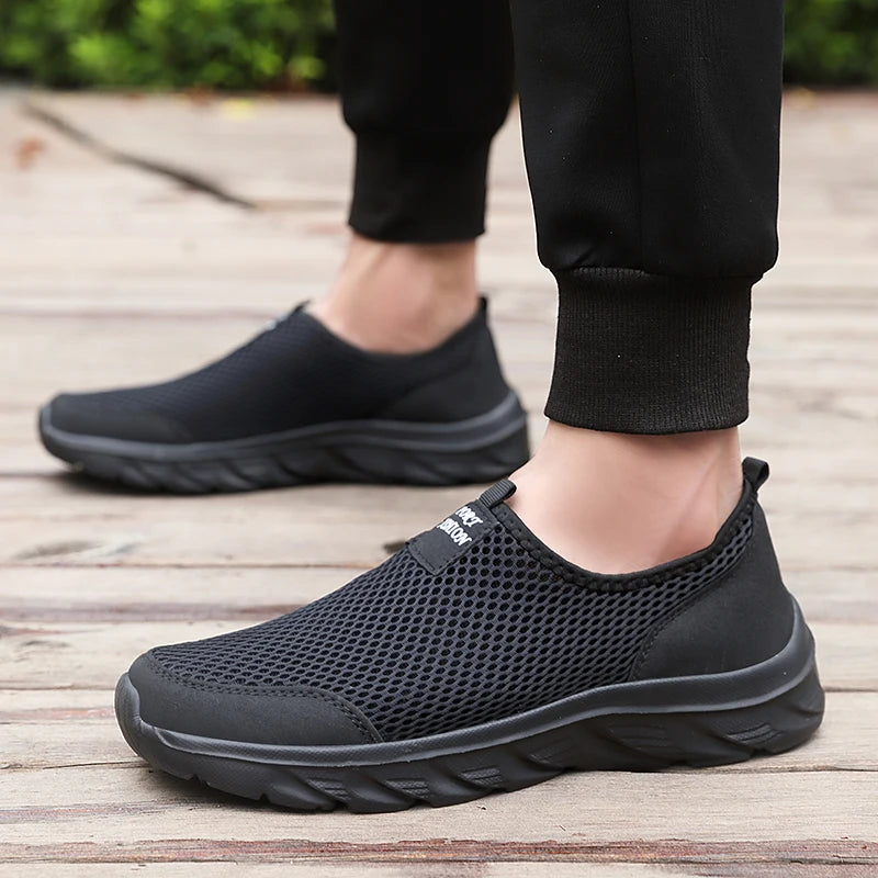 Breathable Summer Sneakers Men Casual Sport Shoes Light Weight Mesh Footwear For Running Slip On Walking Shoes