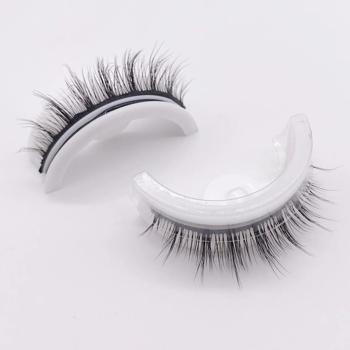 1Pair Reusable Self-adhesive False Eyelashes 3D Mink Lashes Glue-free Eyelash Extension 3 Seconds to Wear No Glue Needed Lashes