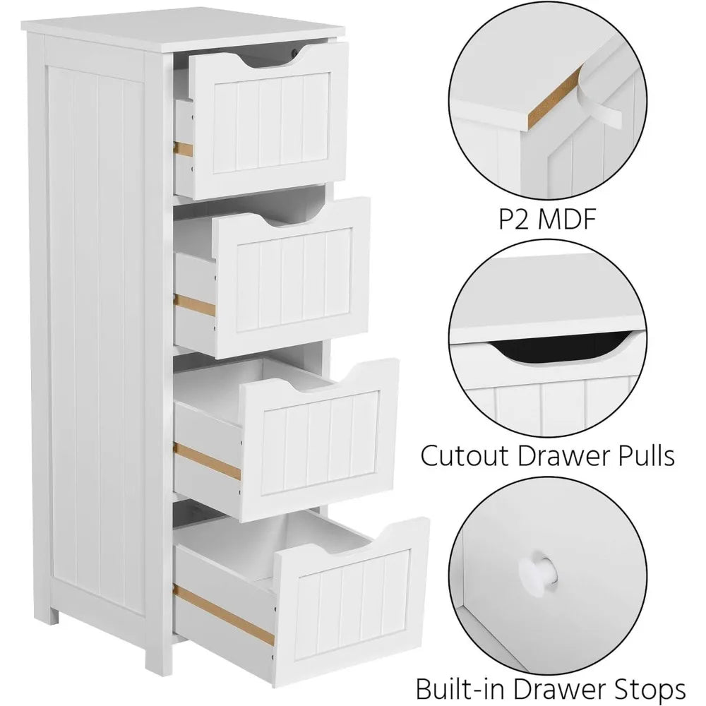 Bathroom Floor Cabinet, Wooden Side Storage Organizer,Standing Cabinet for Bathroom/Hallway/Living Room