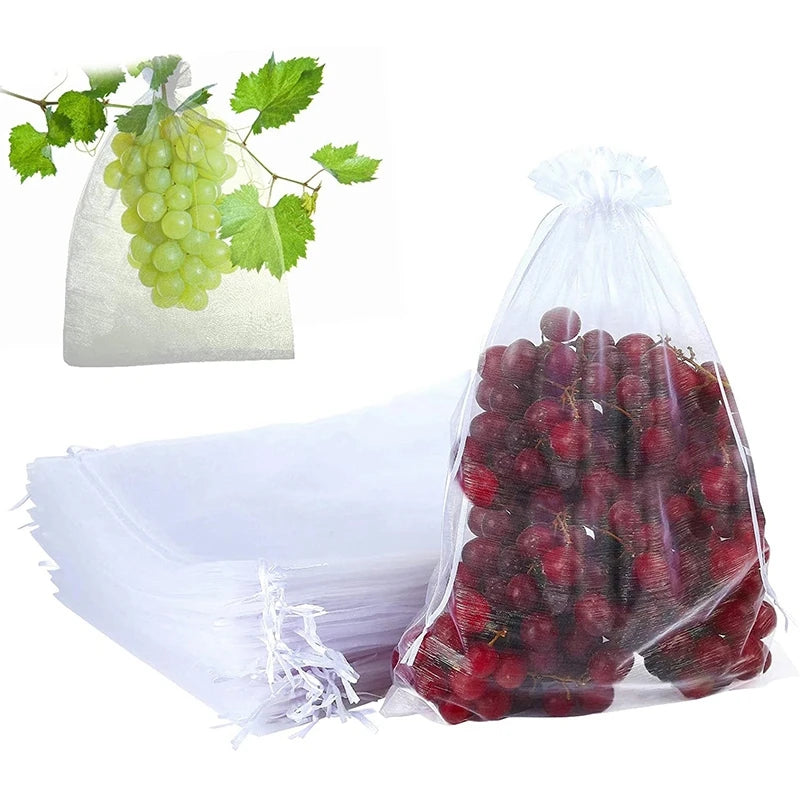 10Pcs Fruits Insect Proof Bags Strawberry Grapes Grow Bags Anti-bird Netting Fruit Vegetable Protection Bag Orchard Pest Control