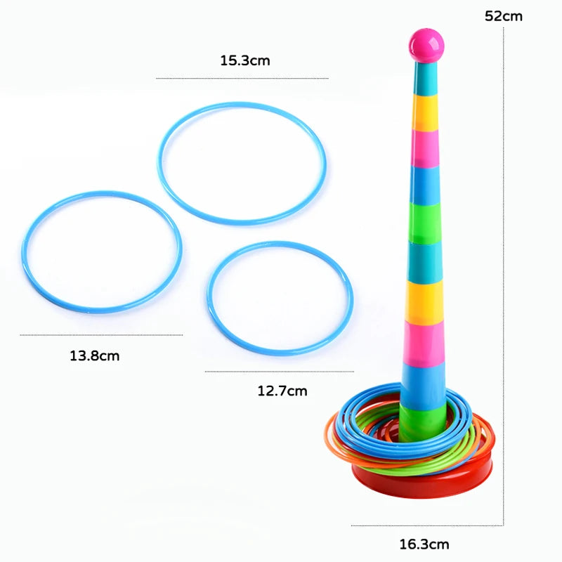 10 layers Children Throw Circle Game Ferrule Stacked Toys Fun Indoor Outdoor Parent-Child Interactive Early Education Gift